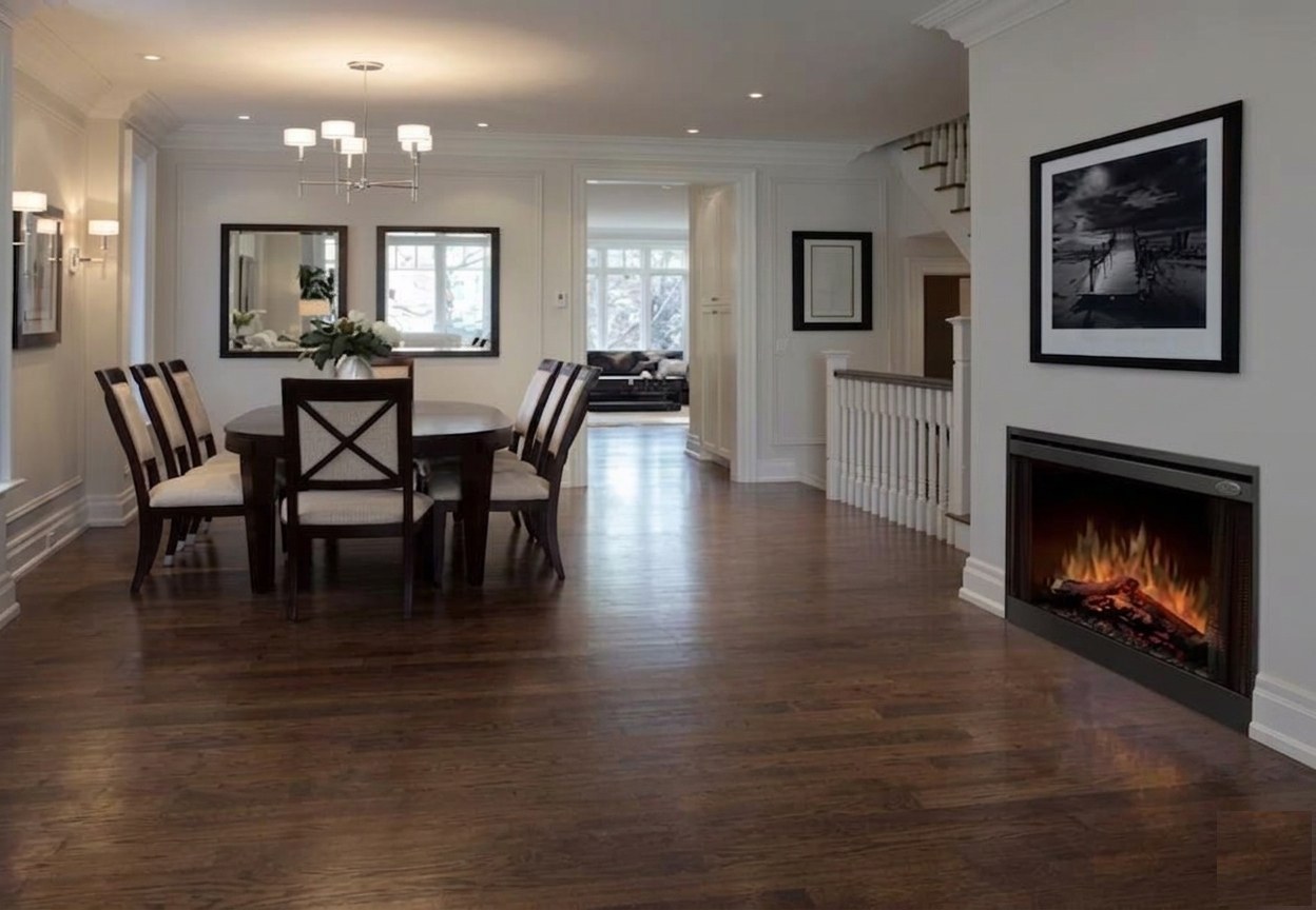 Modern Flames electric fireplace in dining-room hearthwall